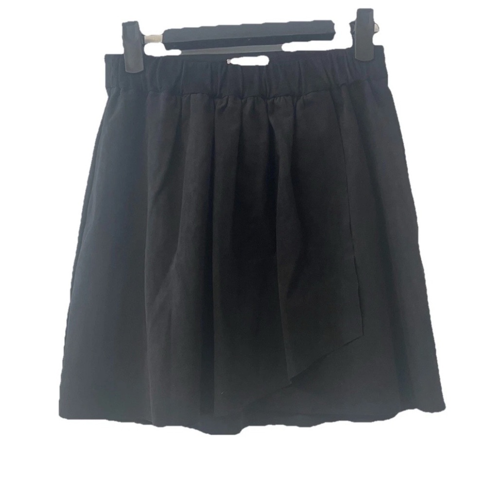 NWOT Aritzia Wilfred Free Faux Suede Wrap Mini Skirt Black XS - Picture 7 of 7